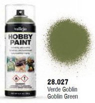  Vallejo Paints  NoScale Goblin Green Fantasy Solvent-Based Acrylic Paint 400ml Spray VLJ28027