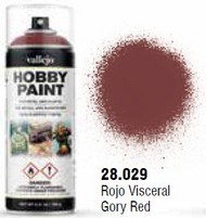  Vallejo Paints  NoScale Gory Red Fantasy Solvent-Based Acrylic Paint 400ml Spray VLJ28029