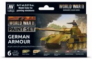 Vallejo Paints  NoScale WWII German Armour Wargames Paint Set (6 Colors) VLJ70205