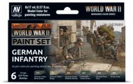  Vallejo Paints  NoScale WWII German Infantry Wargames Paint Set (6 Colors) VLJ70206