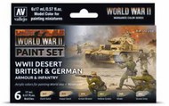 Desert British & German Armour & Infantry WWII Wargames Paint Set (6 Colors) #VLJ70208