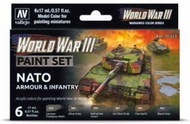  Vallejo Paints  NoScale NATO Armour & Infantry WWIII Wargames Paint Set (6 Colors) VLJ70223