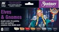 17ml Bottle Elves & Gnomes Fantasy Paint Set (8 Colors) #VLJ70242