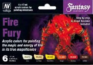  Vallejo Paints  NoScale 17ml Bottle Fire Fury Fantasy Paint Set (6 Colors) VLJ70243