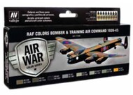 17ml Bottle RAF Colors Bomber & Training Air Command 1939-1945 Model Air Paint Set (8 Colors) #VLJ71145