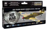  Vallejo Paints  NoScale 17ml Bottle RAF Desert Scheme & MTO 1940-1945 Model Air Paint Set (8 Colors) VLJ71163