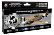  Vallejo Paints  NoScale 17ml Bottle Luftwaffe Maritime & Tropical Colors Model Air Paint Set (8 Colors) VLJ71164