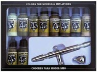  Vallejo Paints  NoScale Model Air Set - Steenbeck Ultra Airbrush + 10 Model Air Camouflage Colors VLJ71168