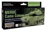  Vallejo Paints  NoScale 17ml Bottle US Army Vehicles MERDC Camo Colors Model Air Paint Set (8 Colors) VLJ71202