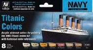  Vallejo Paints  NoScale 17ml Bottle Titanic Navy Model Air Paint Set (8 Colors) VLJ71646