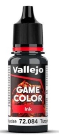  Vallejo Paints  NoScale 18ml Bottle Dark Turquoise Ink Game Color VLJ72084