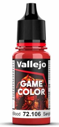  Vallejo Paints  NoScale 17ml Bottle Scarlett Blood Game Color VLJ72106