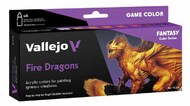 18ml Bottle Fantasy Fire Dragons Game Color Paint Set (8 Colors) #VLJ72196