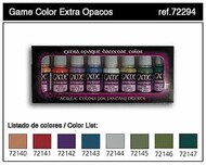  Vallejo Paints  NoScale 17ml Bottle Extra Opaque Game Color Paint Set (8 Colors) VLJ72294
