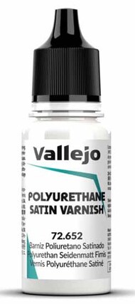  Vallejo Paints  NoScale 18ml Bottle Polyurethane Satin Varnish Game Color VLJ72652