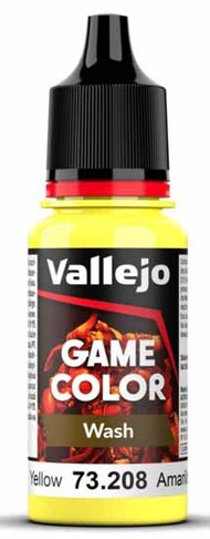  Vallejo Paints  NoScale 18ml Bottle Yellow Wash Game Color VLJ73208