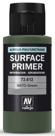  Vallejo Paints  NoScale 60ml Bottle NATO Green Surface Primer VLJ73612