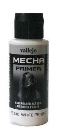  Vallejo Paints  NoScale 60ml Bottle White Primer Mecha Color VLJ73640