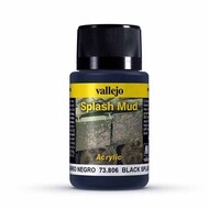  Vallejo Paints  NoScale 40ml Bottle Black Splash Mud Weathering Effect VLJ73806