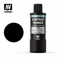  Vallejo Paints  NoScale 200ml Bottle Gloss Black Primer VLJ74660