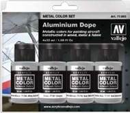 32ml Bottle Aluminum Aircraft Dope Metal Color Paint Set (4 Colors) #VLJ77603