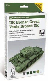  Vallejo Paints  NoScale 8ml Bottle UK Bronze Green AFV Paint Set (6 Colors) VLJ78407