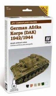  Vallejo Paints  NoScale 8ml Bottle German Afrika Korps 1942-44 (DAK) AFV Paint Set (6 Colors) VLJ78410
