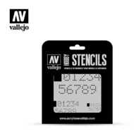  Vallejo Paints  NoScale Digital Numbers Stencils VLJSTSF004