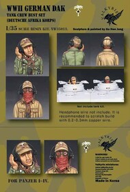  Valkyrie Miniature  1/35 WW2 German DAK Tank Crew Bust Set VLK35013VW