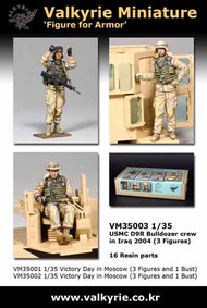  Valkyrie Miniature  1/35 D9R Bulldozer Crew USMC Iraq 2004 (3 Figure Set) VLKVM35003