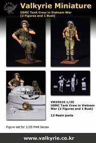  Valkyrie Miniature  1/35 USMC Tank Crew Vietnam War (3 Figure Set/1 Bust) VLKVM35010