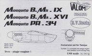  Valom/R.V. Resins  1/48 Mosquito B Mk.IX/ Mk.XVI and PR 34 Conversion VARV4802