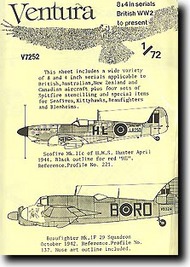  Ventura  1/72 8" and 4" Serial Numbers British WW II to Present Medium Sea Grey VA7252