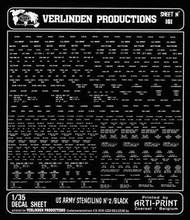  Verlinden Productions  1/35 US Army Black Stenciling #2 (D)<!-- _Disc_ --> VPI161