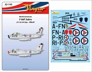  Vingtor - late sheets  1/32 North-American F-86F Sabre, Squadron codes & serials, RNoAF VTH32-145
