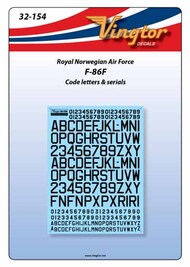 North-American F-86F Sabre, Squadron codes & serials, RNoAF #VTH32-154