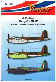  Vingtor - late sheets  1/48 de Havilland Mosquito Mk.IV British Overseas Airways Corporation G-AGFV VTH48-106