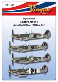  Vingtor - late sheets  1/48 Supermarine Spitfire Mk.IXc North Weald 132 Wing RAF (5) VTH48-108