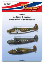  Vingtor - late sheets  1/72 Lockheed C-60 Lodestar and Hudson in WWII BOAC markings VTH72128