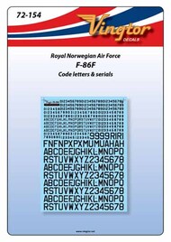 North-American F-86F Sabre, Squadron codes & serials, RNoAF #VTH72154