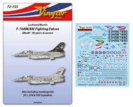  Vingtor Decals  1/72 Lockheed Martin F-16AM/BM - RNoAF 40 years VTH72155