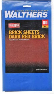  Walthers Cornerstone  HO Brick Sheets Dark Red WALC3523