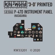 Republic P-47D Thunderbolt Cockpit 3D Full colour Instrument Panel #WBS3D1321001