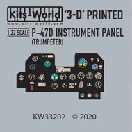  Kits-World/Warbird Decals  1/32 Republic P-47D Thunderbolt Cockpit 3D Full colour Instrument Panel WBS3D1321002