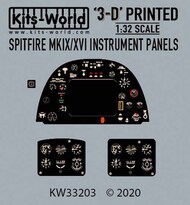  Kits-World/Warbird Decals  1/32 Supermarine Spitfire Mk.IX/Mk.XVI 3D Full colour Instrument Panel WBS3D1321003