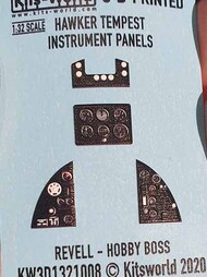  Kits-World/Warbird Decals  1/32 Hawker Tempest 3D Full colour Instrument Panel WBS3D1321008
