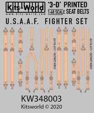  Kits-World/Warbird Decals  1/48 USAAF Fighter Seat Belt Set WBS3D148003