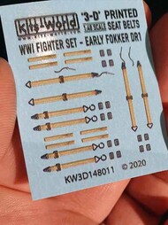  Kits-World/Warbird Decals  1/48 Kitsworld Full Colour 3D WWII Seat Belt decals. WWI Fighter Set - Early Fokker DR.I Triplane WBS3D148011
