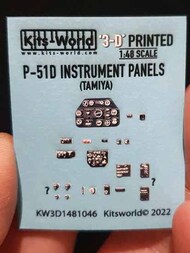  Kits-World/Warbird Decals  1/48 North-American P-51D Mustang 3D Full colour Instrument Panels WBS3D1481046