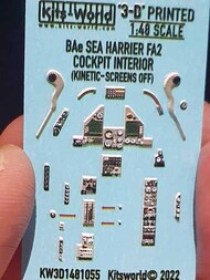  Kits-World/Warbird Decals  1/48 BAe Sea Harrier FA.2 screens OFF 3D Full colour Instrument Panels WBS3D1481055